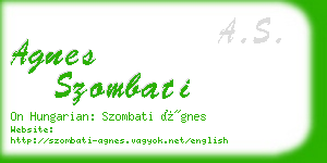 agnes szombati business card